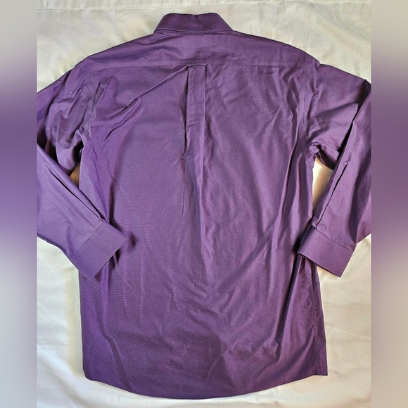 Gold Label Roundtree & Yorke Mens Purple Button Up Long Sleeve Shirt Size 15 1/2 - Picture 11 of 12